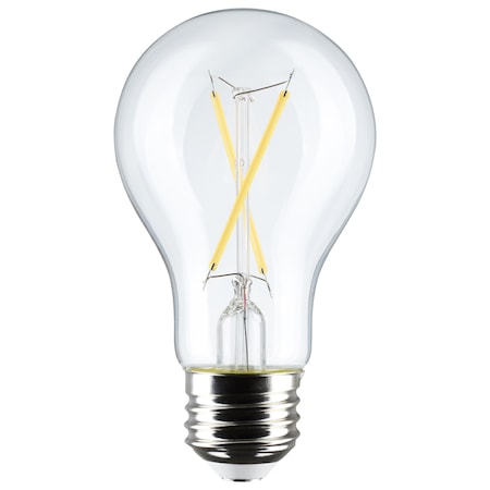 Satco 5W A19 LED Lamp, Clear, 2700K, Medium Base, 120V, 4-Pack, 4PK S12460